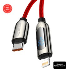 Rosstech 20W Usb-C To Lightning Dijital Ekranlı Hızlı Şarj Kablosu 1.2m (Rosstech Türkiye Garantili)