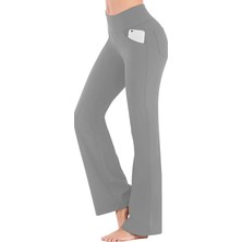 Ghassy Co. Kadın Bootcut Yüksek Bel Yoga Egzersiz 4 Cepli Karın Kontrolü Ispanyol Paça Tayt