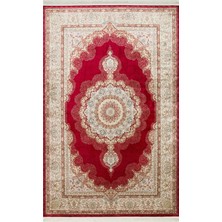 Eko Halı Isfahan Isf 05 Red Klasik Desenli Yumuşak Dokulu Yüksek Kalite 150 Tarak Sık Dokuma Ipek Halı