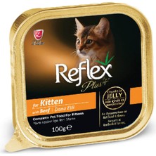 Reflex Plus Jöle Içinde Parça Dana Etli Yavru Kedi Konservesi 100GR