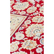 Eko Halı Isfahan Isf 03 Cream Red Klasik Desenli Yumuşak Dokulu Yüksek Kalite 150 Tarak Sık Dokuma Ipek Halı