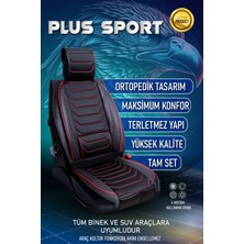 Fresh Start fiat Tempra Uyumlu Lüx Deri Oto Koltuk Kılıfı Ön Arka Takım Sport Series Siyah Kırmızı