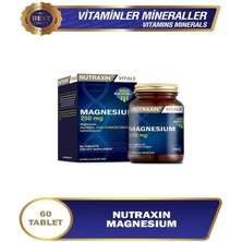 Nutraxin Magnesium 250 mg 60 Tablet Magnezyum Sitrat İçeren Takviye Edici Gıda