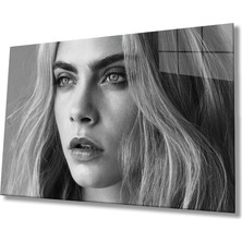 Miray Life Siyah Beyaz Insan Fotoğrafları Kadın Cam Tablo