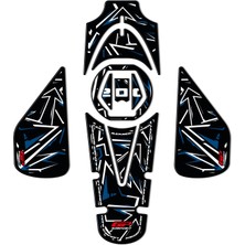 GP Kompozit Bajaj Pulsar NS 200 2011-2024 Uyumlu Tank Pad Seti Mavi