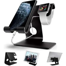 Mavi Trend Metal Masa Üstü Telefon Tablet Akıllı Saat Tutucu Standı Telefon Tablet Standı