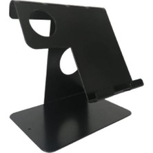 Mavi Trend Metal Masa Üstü Telefon Tablet Akıllı Saat Tutucu Standı Telefon Tablet Standı