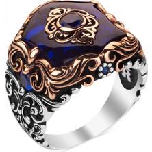 Tesbih Sepetim Gümüş Zirkon Taşlı Çicek Motifli Özel Tasarım Yüzük