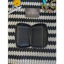 SANAT LEATHER SL-696 Siyah   Deri Küçük Boy Fermuarlı Özel Cüzdan Sanat Leather