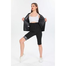 F&W Fit Women Sauna Agraflı Şort ve Yarım Kol Body