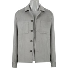 Jakamen Gri Slim Fit Gömlek Yaka Mont