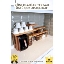 K&G Foot Rest K&g Collection, Ahşap Mutfak Köşe Rafı Tezgah Üstü Düzenleyici Banyo Mutfak Rafı Baharatlık Demonte