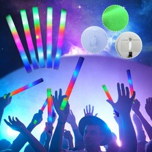 Niyet Işıklı Sünger Çubuk - Fonksiyonlu - LED Light Foam Stick - Kauçuk Parti Sopası - 48 cm - Pilli LED Işık - 12 Adet