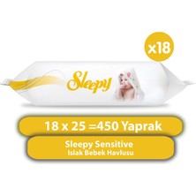 Sleepy Sensitive Islak Bebek Havlusu 18 x 25 450 Yaprak