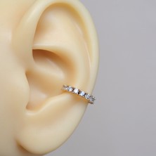 Heppii Ince Taşlı Earcuff Taşlı Sıkıştırma Kıkırdak Küpesi