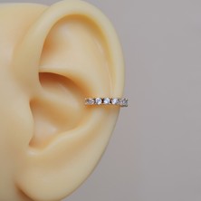 Heppii Ince Taşlı Earcuff Taşlı Sıkıştırma Kıkırdak Küpesi