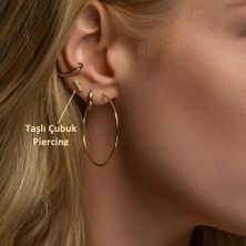 Heppii Cerrahi Çelik Düz Çubuk Tragus Piercing Helix Kıkırdak Anti Helix Gold Renk