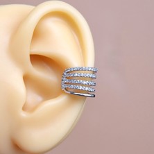 Heppii Çoklu Earcuff Gümüş Renkli Sıkıştırmalı Kıkırdak Küpesi
