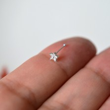 Heppii 925 Ayar Gümüş Çiçek Hızma Burun Piercing