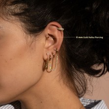 Heppii 6 mm Gold Cerrahi Çelik Düz Halka Tragus Piercing Helix Kıkırdak Rook Daith