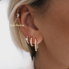 Heppii Cerrahi Çelik Çiçek Tragus Piercing Helix Kıkırdak Anti Helix Gold Renk