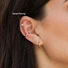 Heppii Cerrahi Çelik Mini Üçtaş Tragus Piercing Helix Kıkırdak Gold Renk