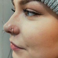 Heppii 8 mm Silver Cerrahi Çelik Düz Halka Tragus Piercing Helix Kıkırdak Rook Daith