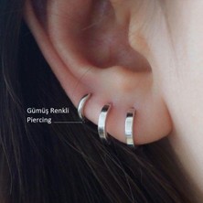 Heppii Çelik Düz Halka Tragus Helix Kıkırdak Lobe Piercing Silver Renk