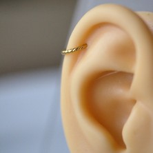 Heppii Cerrahi Çelik Gold Burgu Tragus Helix Piercing Kıkırdak