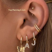 Heppii 6 mm Cerrahi Çelik Gold Renkli Iki Ucu Top Piercing Tragus Helix Conch Lob Daith