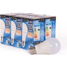 Ack 12W LED Ampul 3000K Günışığı E27 6'lı Eko Paket