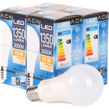 Ack 15W LED Ampul 3000K Günışığı E27 4'lü Eko Paket