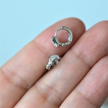 Heppii Gümüş Renk Cerrahi Çelik Ay Modelli Halka Tragus Piercing Helix Lob Kıkırdak