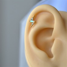 Heppii Gold Cerrahi Çelik Şimşek Modelli Piercing Helix Lob Kıkırdak Tragus