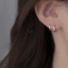 Heppii 10 mm Cerrahi Çelik Küçük Halka Küpe Silver Renk