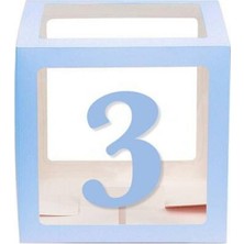 Şeffaf Kutu Rakam Mavi 3