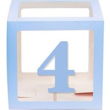 Şeffaf Kutu Rakam Mavi 4