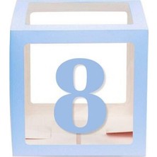 Şeffaf Kutu Rakam Mavi 8