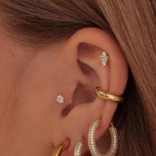 Heppii Delik Gerektirmeyen Düz Earcuff Kıkırdak Küpesi