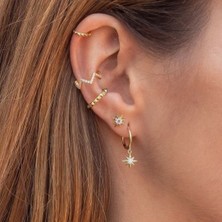 Heppii Altın Kaplama Gold Ince Earcuff Sıkıştırma Kıkırdak