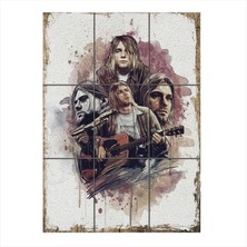 Bedeko Kurt Cobain Tasarım 9 Parça Puzzle Tablo