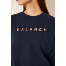 Ponçik Unısex Balance Baskı Sweat 22907B2 -Lacivert