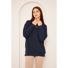 Ponçik Unısex Balance Baskı Sweat 22907B2 -Lacivert