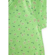 Cigit Desenli Kısa Kol Kız Pijama Takım Yeşil