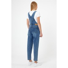 Kadın Dora Dirty Med Blue Mom Jean Salopet Tulum