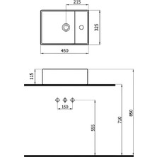 Newarc Minline Tezgah Üstü Plus Lavabo 32.5X45X14 cm