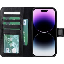 Lemonfoni Hakiki Deri Iphone 15 Modelleri Için Kablosuz Şarj Uyumlu Cüzdanlı Telefon Kılıfı