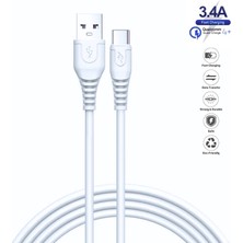 HANPORIUM Samsung Galaxy A02S Uyumlu 3.4 Amper Ultra Hızlı Type-C Şarj Kablosu 1 Metre - Ithalatçı Garantili