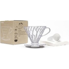 Hario V60 02 Dripper Şeffaf Plastik ve 40’lı Filtre Kağıdı Seti