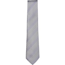 1001 Kravat Beyaz Çizgili Kravat